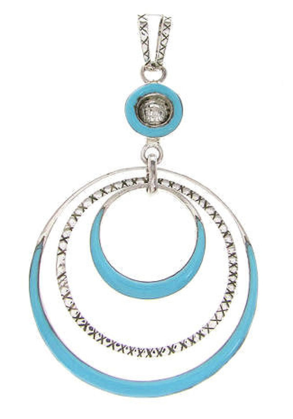 Turquoise Inlay Southwestern Sterling Silver Pendant PS60255